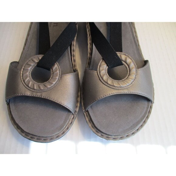 *aravon Taupe Gray Hoop T-Strap Sandal Leather Upper Open Toe - Picture 10 of 11